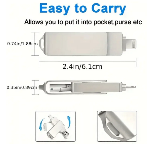 USB Flash Drive 3-in-1 8GB