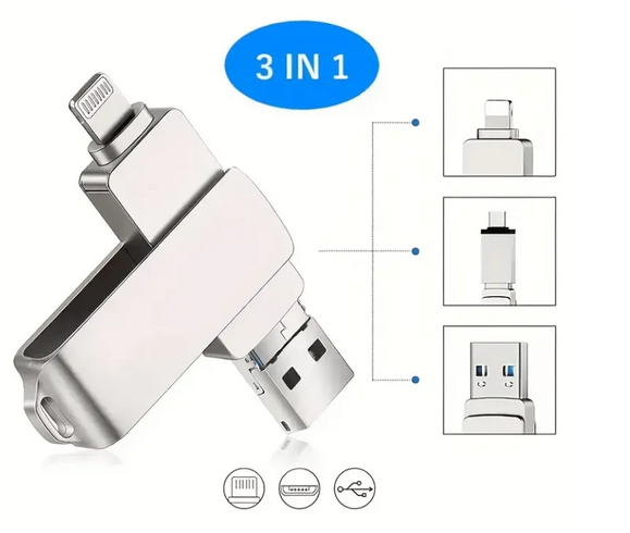 USB Flash Drive 3-in-1 8GB