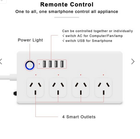 Smart Wifi Power Board with USB chargers