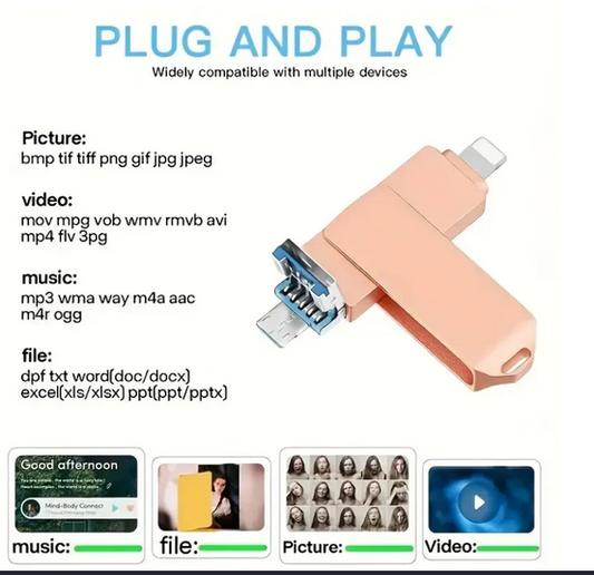 USB Flash Drive 3-in-1  8GB